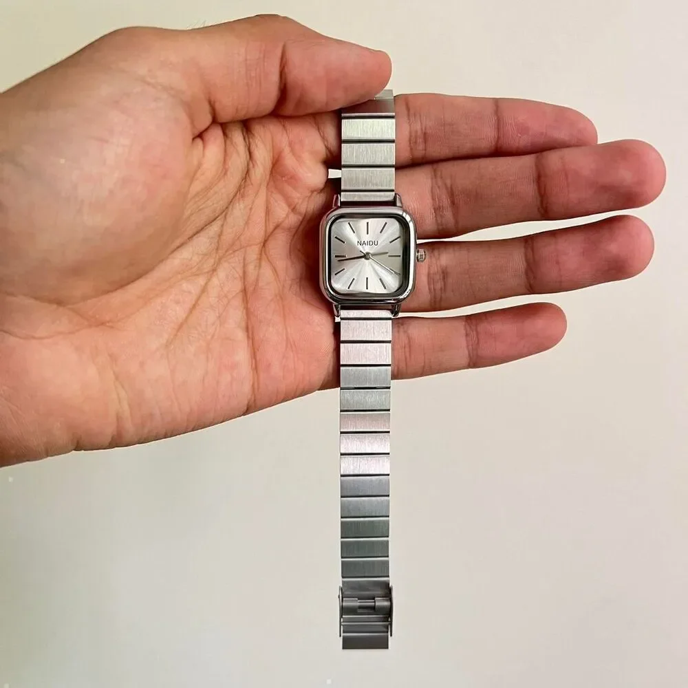 y2k style square stainless steel luxury watch